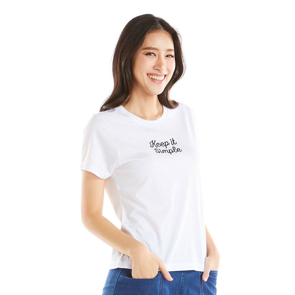 MESTYLE T-SHIRT WITH EMB WHITE SIZE L