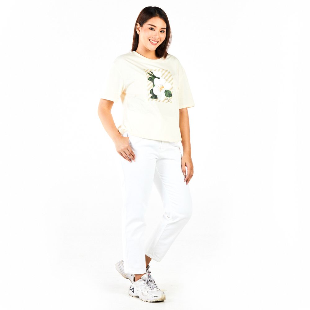 MESTYLE PRINTED T-SHIRT CREAM SIZE M