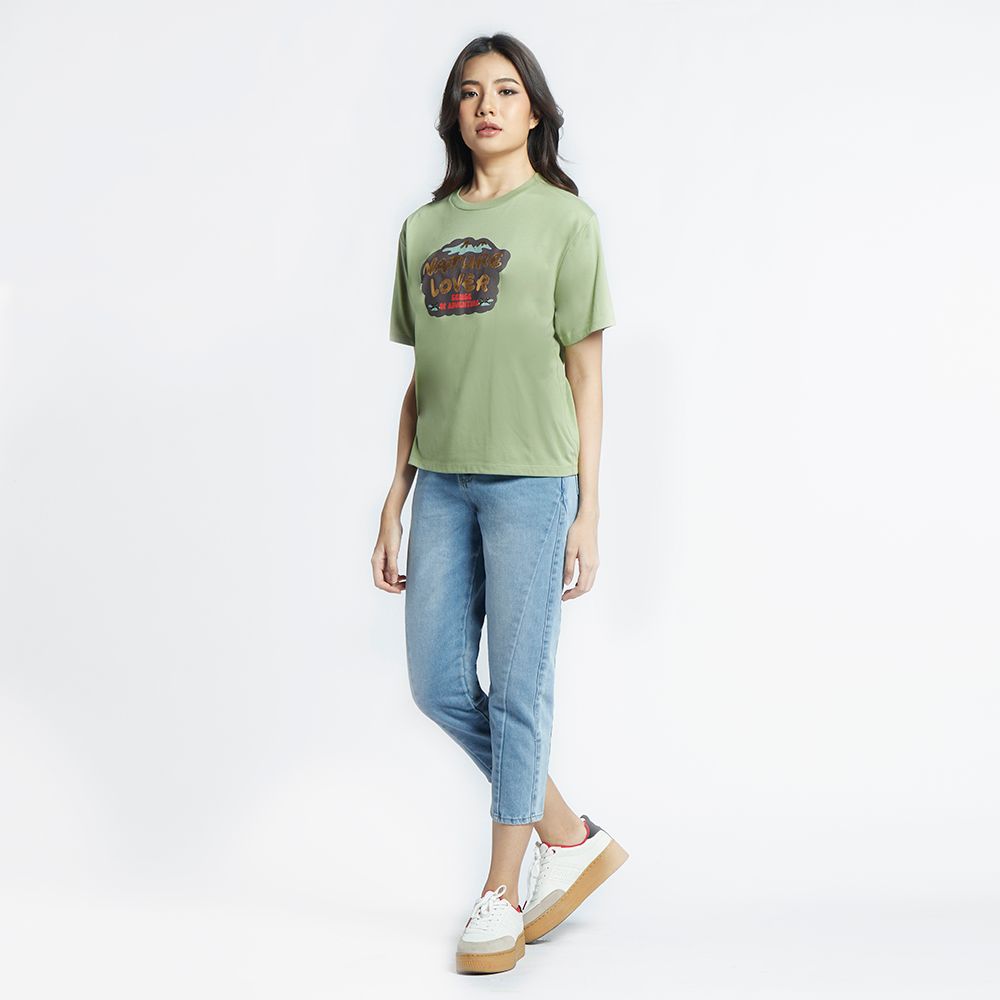 MESTYLE เสื้อยืดพิมพ์ลาย สีเขียว ไซซ์ L