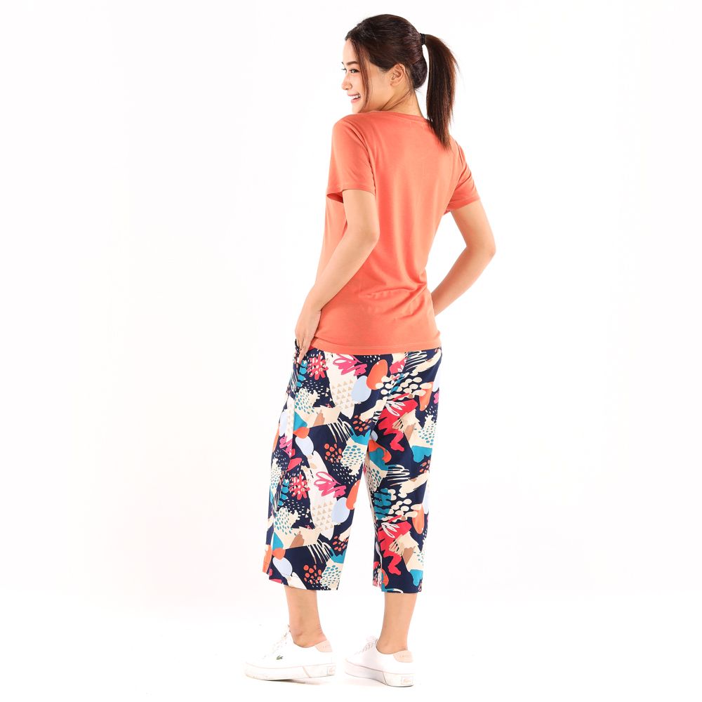 ME STYLE V NECK SOLID T-SHIRT ORANGE M