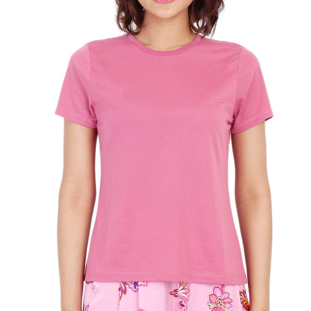 MESTYLE เสื้อคอกลมสีพื้น สีชมพู ไซซ์ S