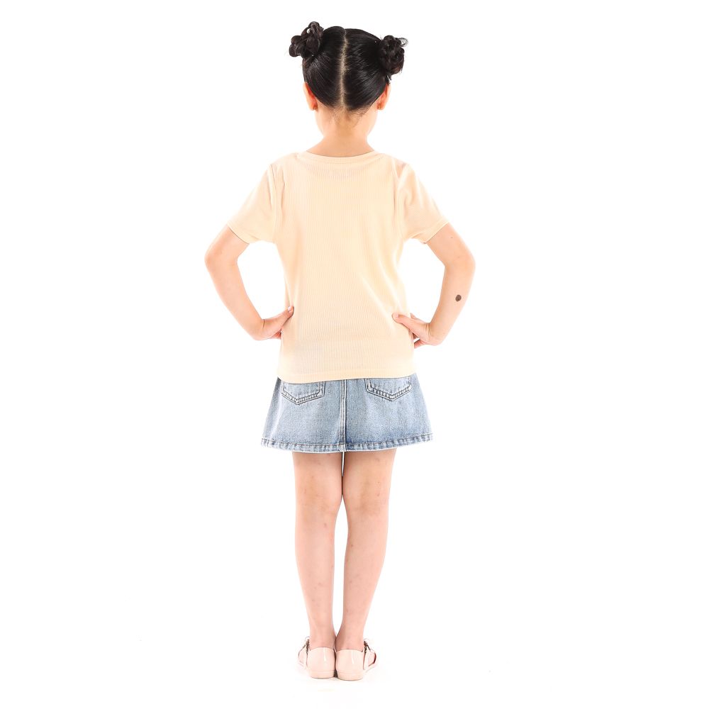 ME STYLE T-SHIRT S/S CREAM 7 YEAR