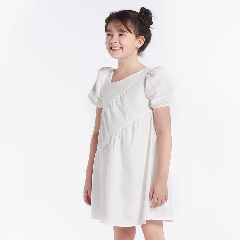 DRESS WOVEN CREAM 7 YEAR
