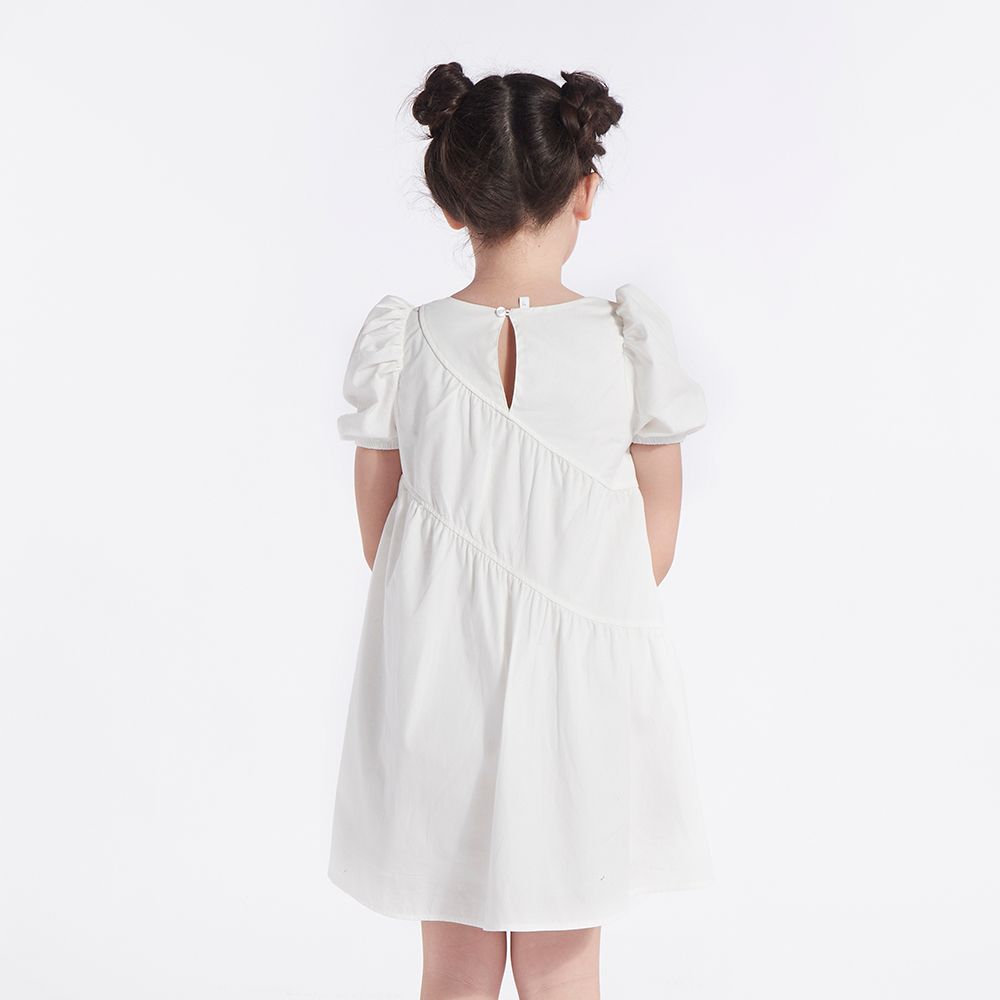 DRESS WOVEN CREAM 7 YEAR