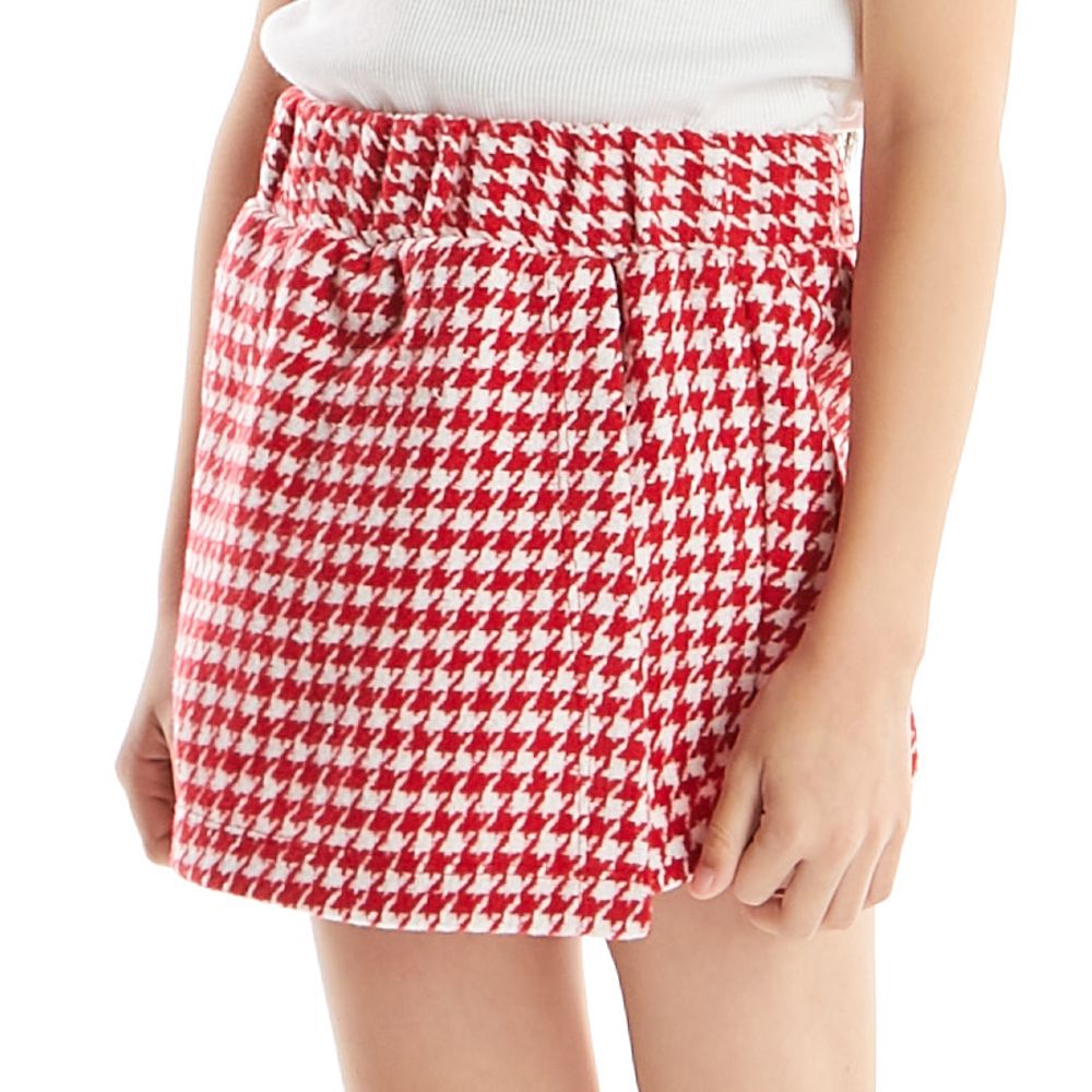 กางเกงกระโปรงผ้ายืด แดง 7 ปี