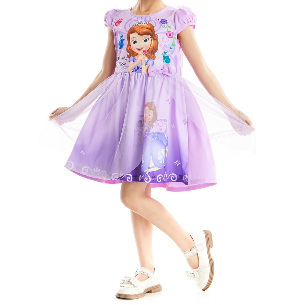 ชุดกระโปรงผ้ายืด SOFIA ม่วง 7 ปี