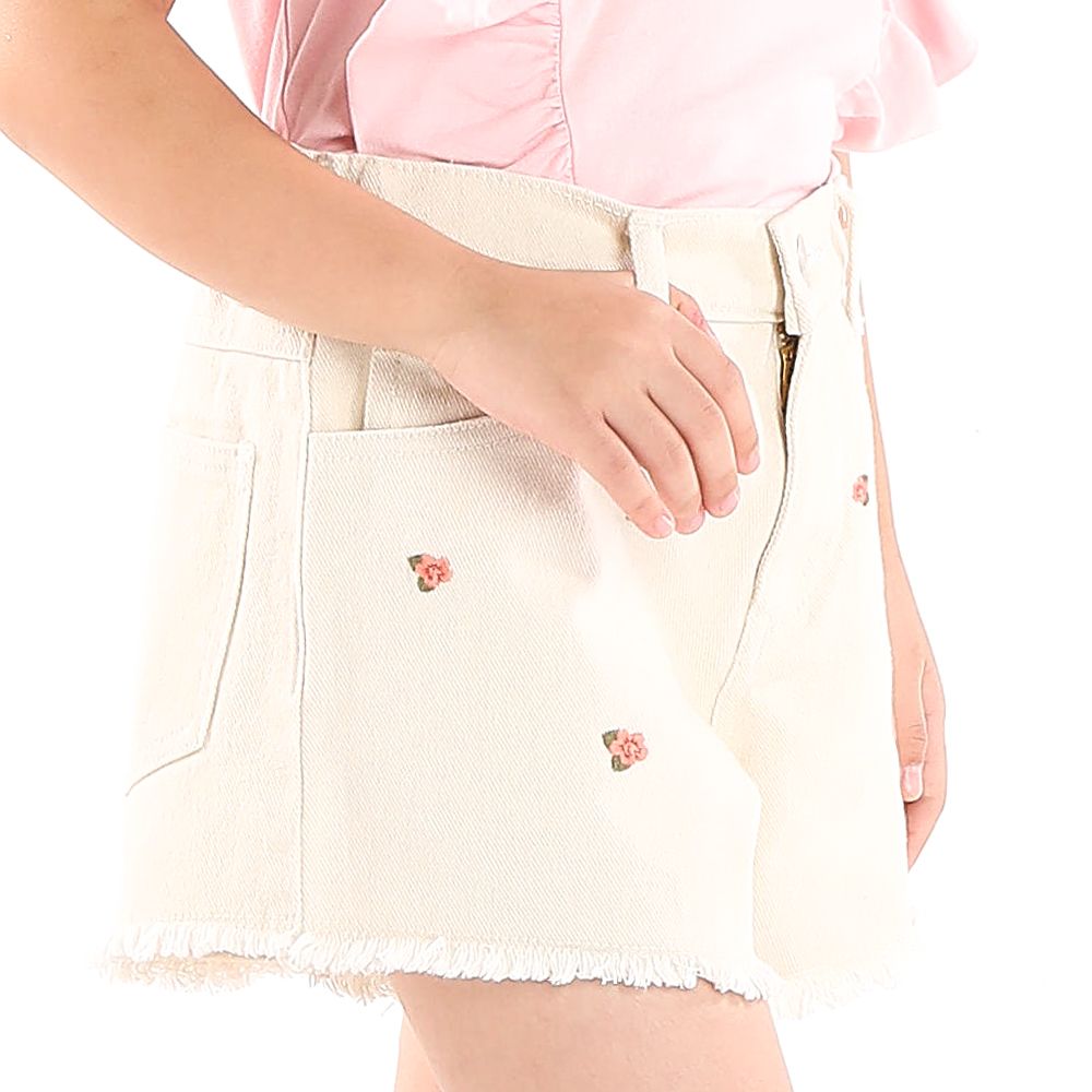 ME STYLE WOVEN SHORTS CREAM 5 YEAR