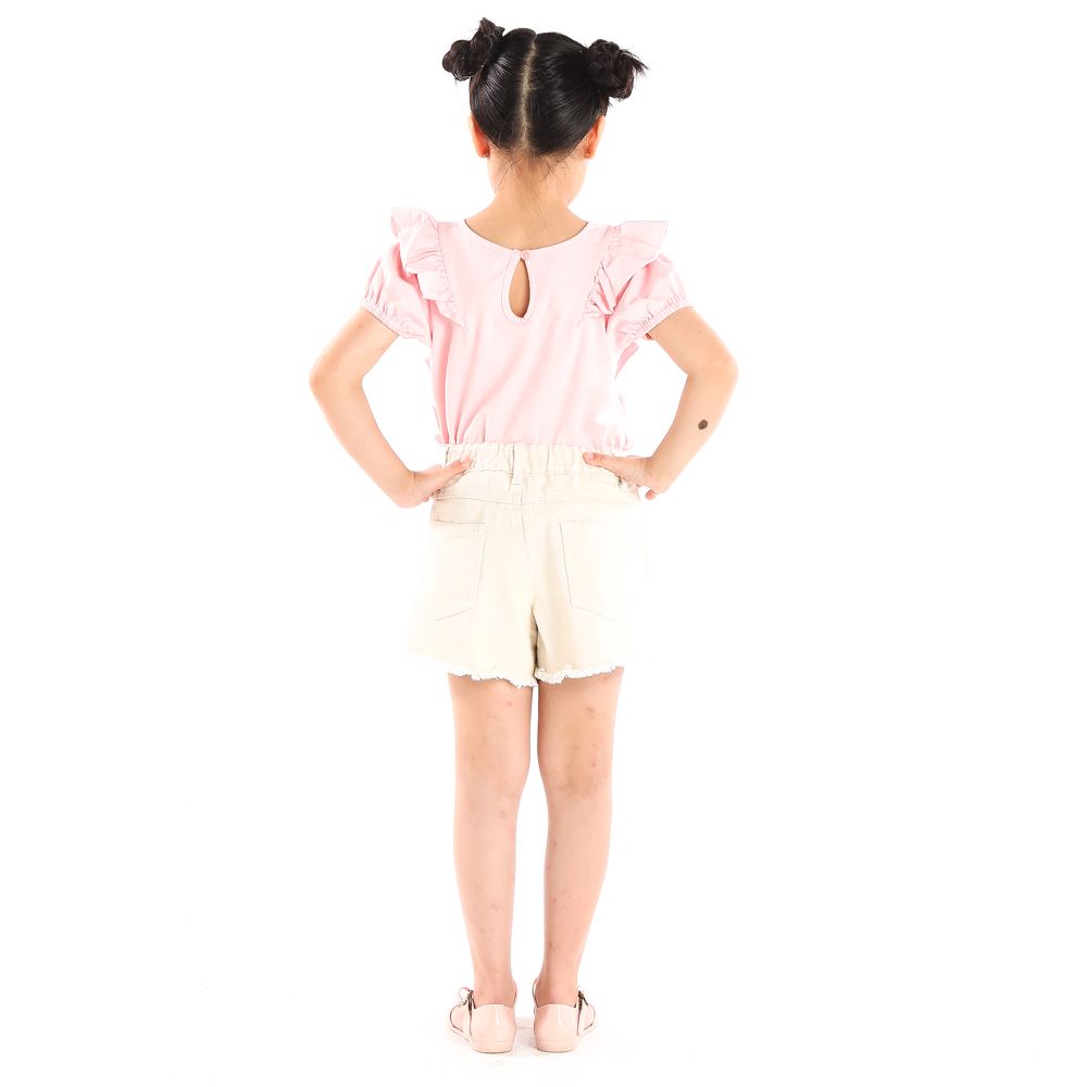 ME STYLE WOVEN SHORTS CREAM 5 YEAR