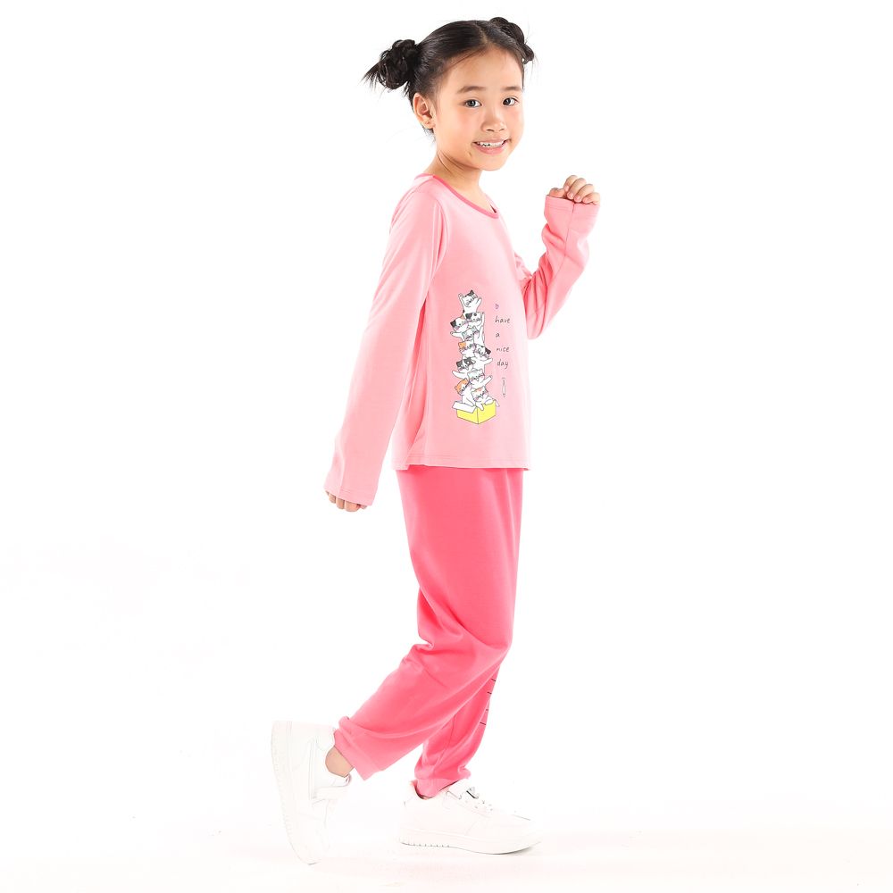 MESTYLE KNIT LONG SLEEVE TOP PINK SIZE 5 YEAR