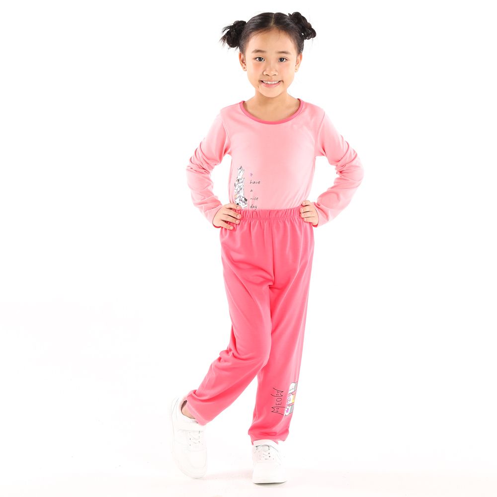 ME STYLE KNIT L/S TOP PINK 7 YEAR