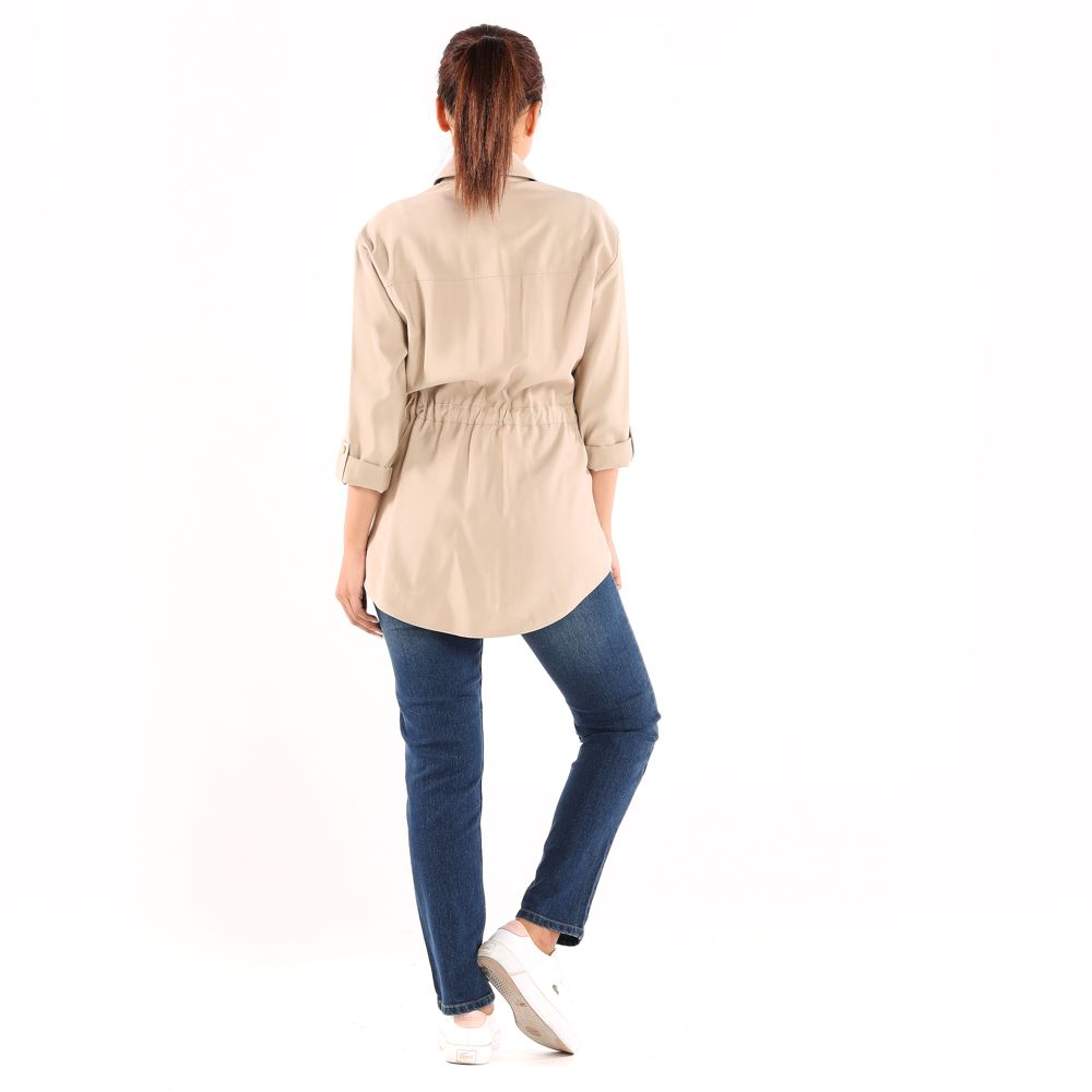 ME STYLE เสื้อแจ๊คเกตลำลอง เบจ M