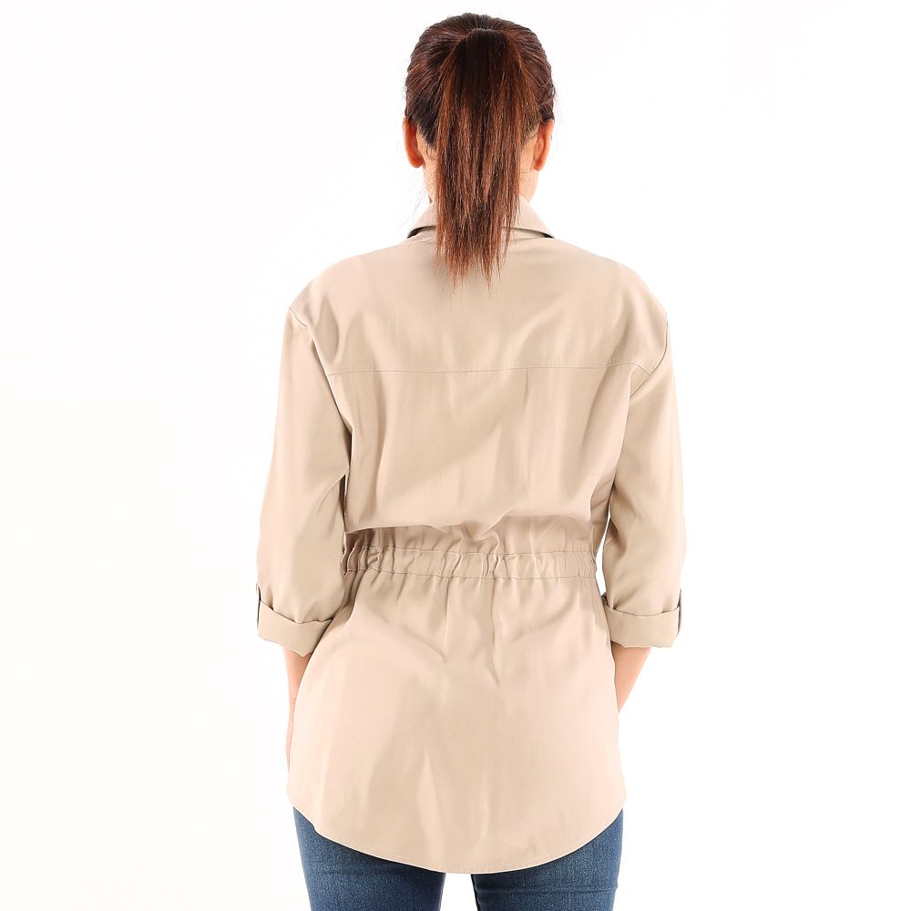 MESTYLE เสื้อแจ๊คเกตลำลอง สีเบจ ไซซ์ L