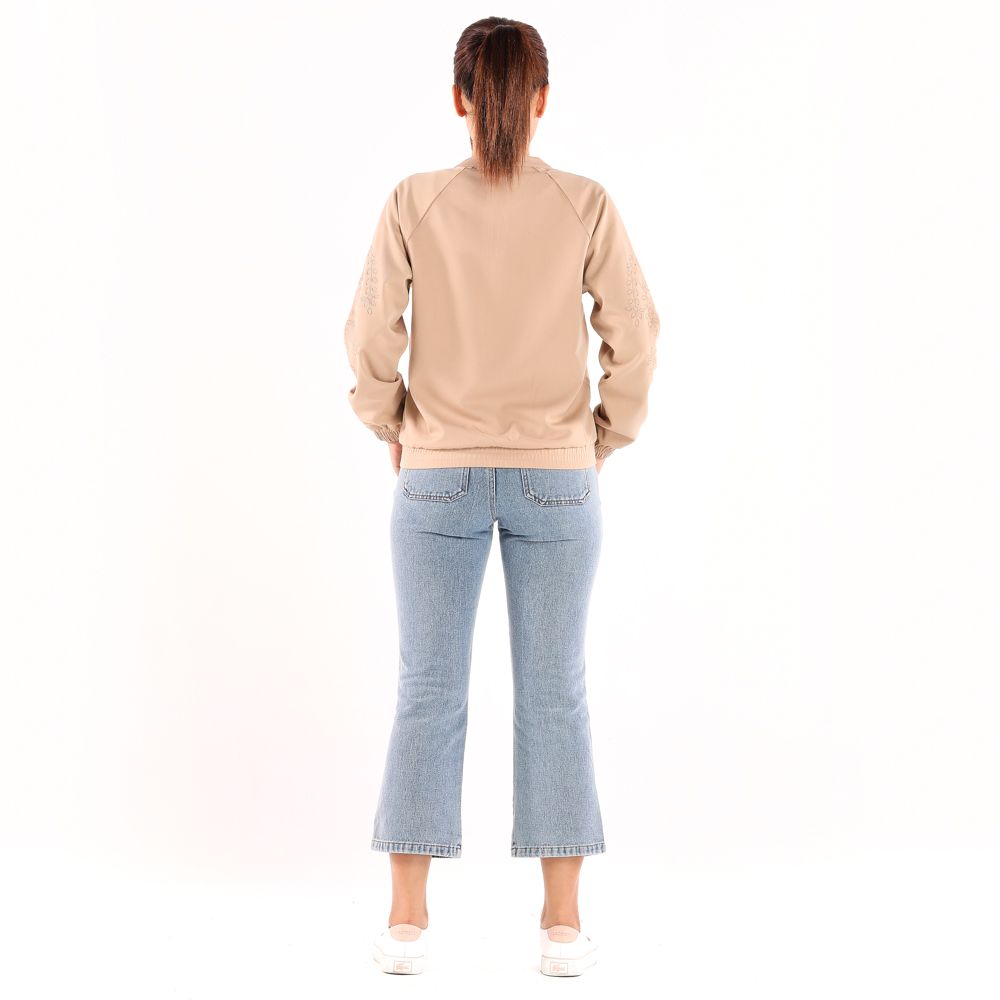 ME STYLE JACKET WITH EMBRODERY KHAKI S