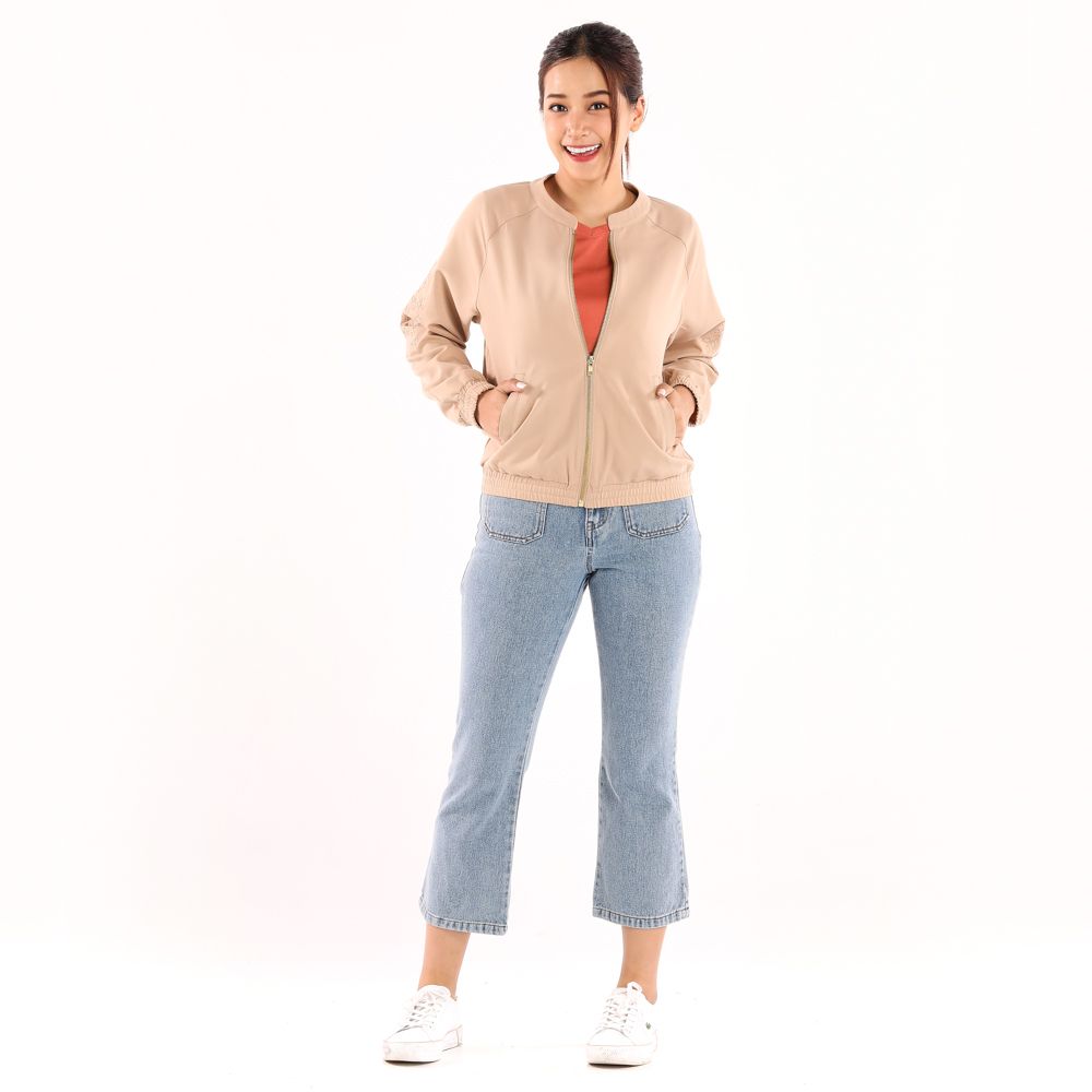 ME STYLE JACKET WITH EMBRODERY KHAKI M