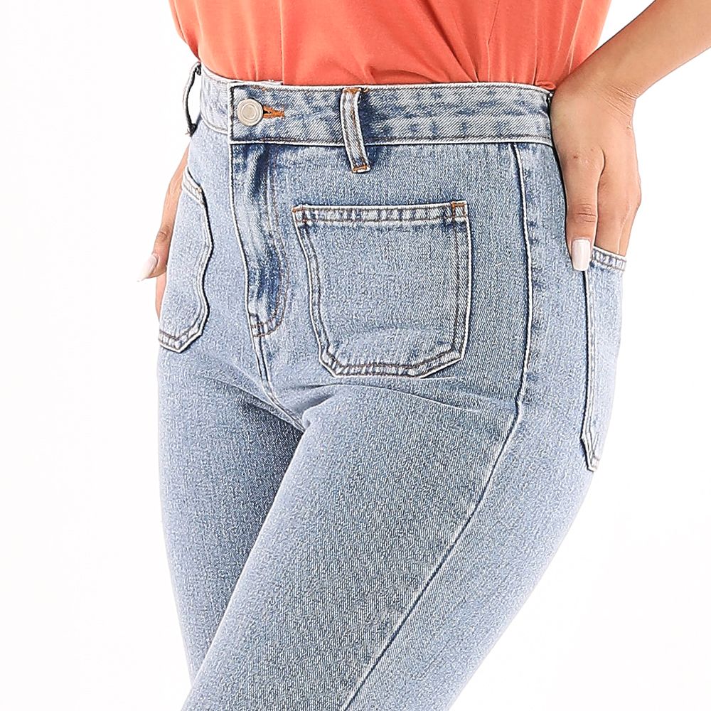 ME STYLE DENIM PANTS WITH PATCH POCKETS LIGHT BLUE M