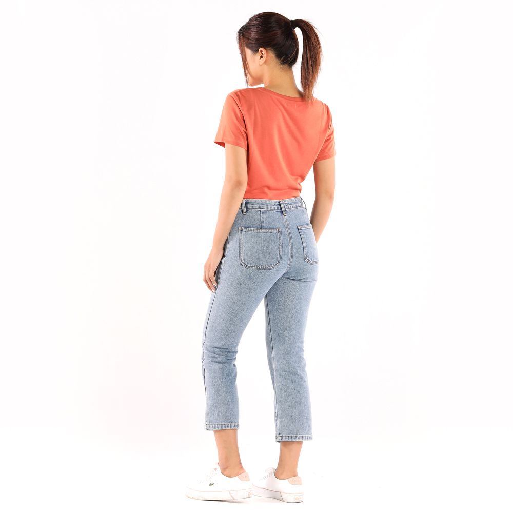 ME STYLE DENIM PANTS WITH PATCH POCKETS LIGHT BLUE XL