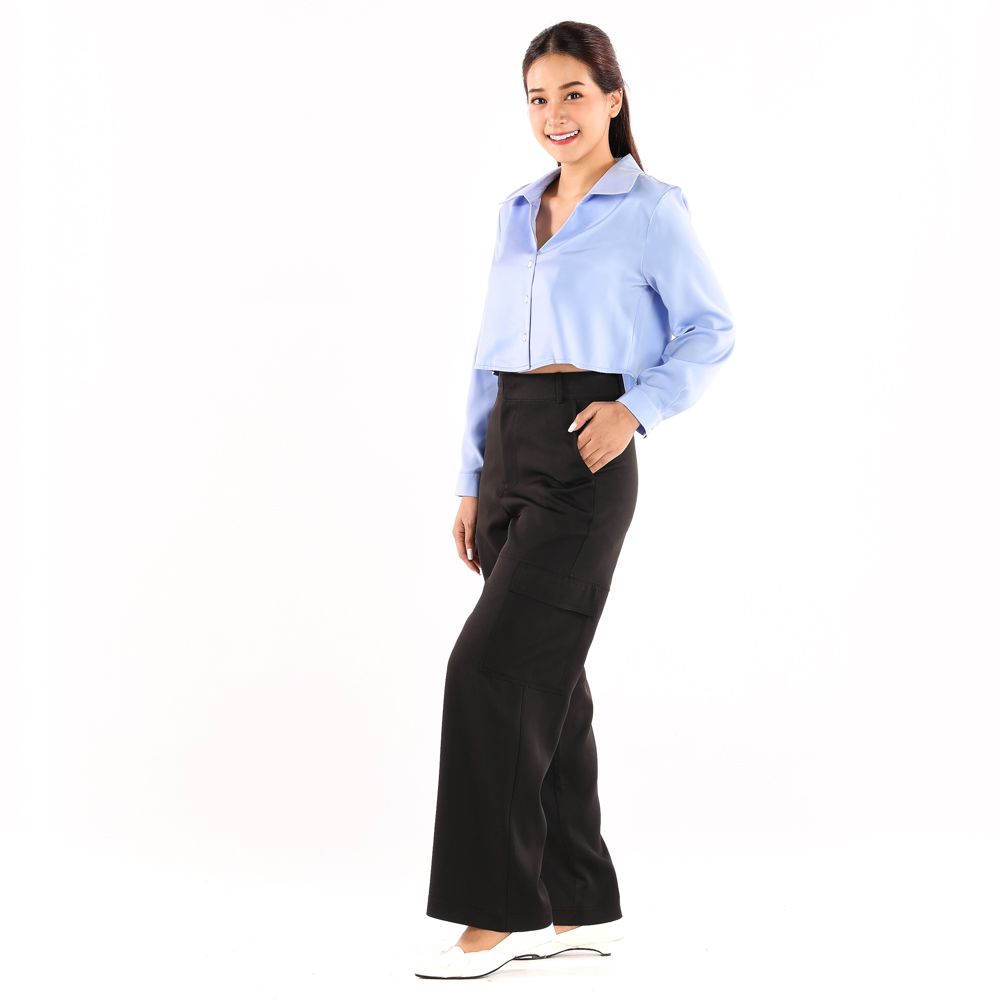 MESTYLE CROPPED SHIRT BLUE SIZE XL