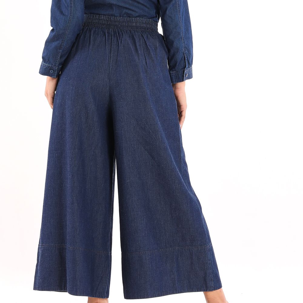ME STYLE DENIM WIDE LEG PANTS DARK COLOR M