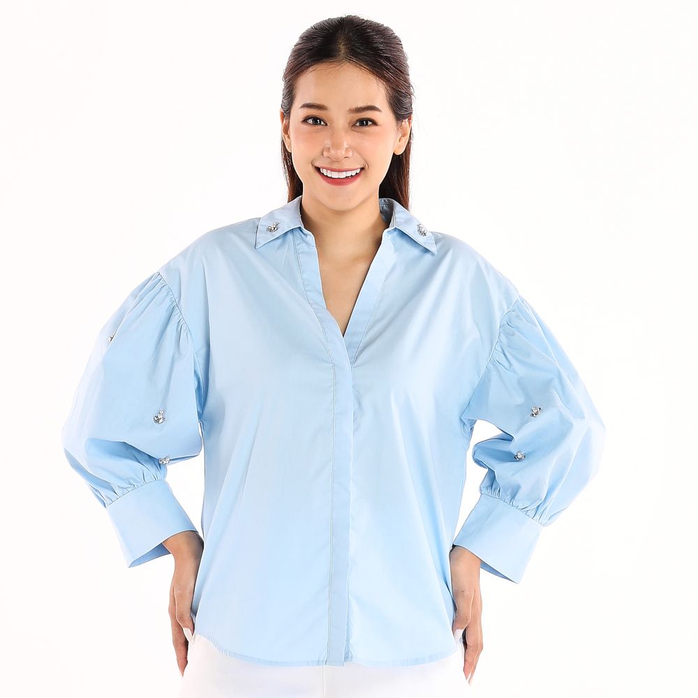 ME STYLE SHIRT WITH JEWEL BLUE XL