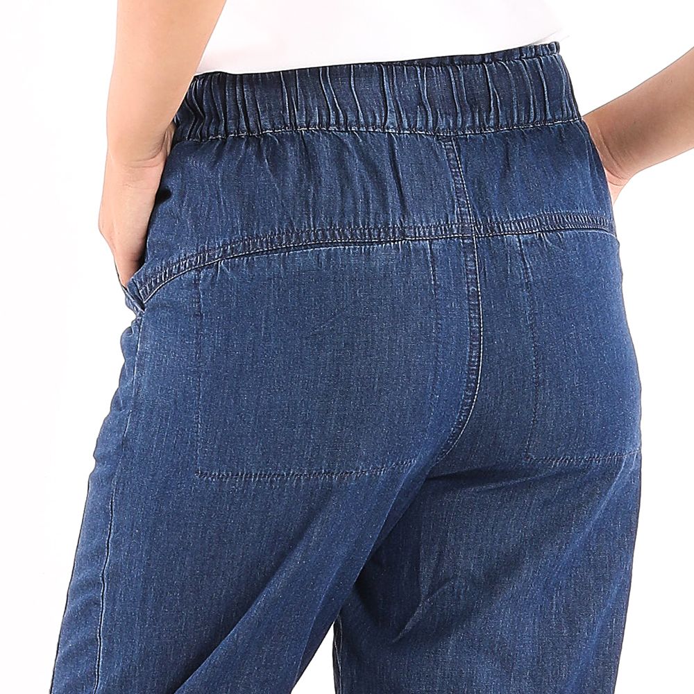 MESTYLE DENIM CAPRI WITH DRAWSTRING DARK COLOR SIZE L