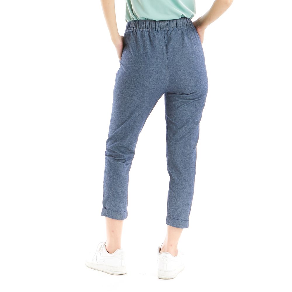 ME STYLE ยีนส์คาปรีสลิม สีเข้ม M