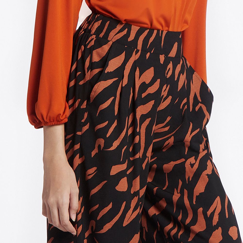 MESTYLE กางเกงขายาวพิมพ์ลาย สีน้ำตาล ไซซ์ M