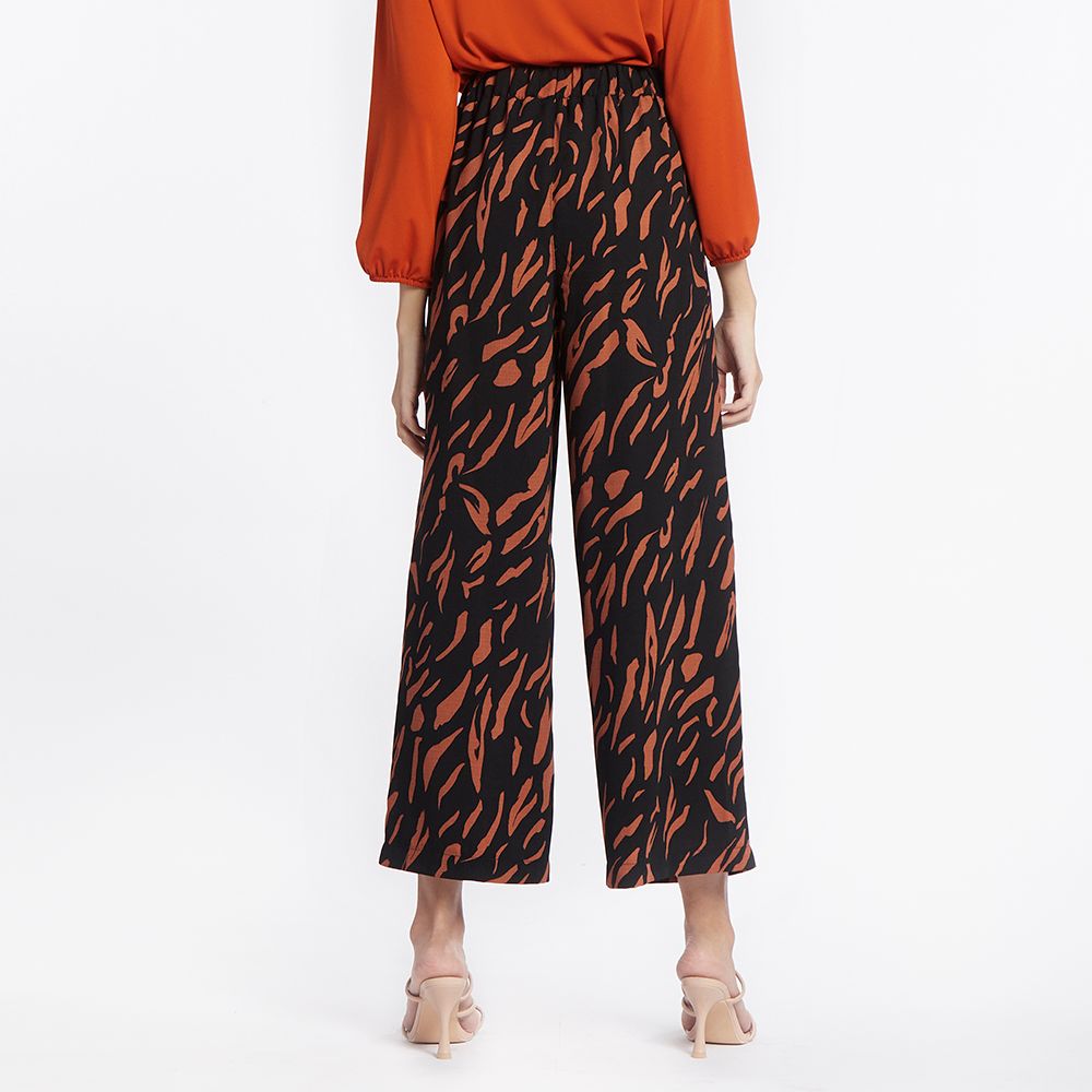 MESTYLE กางเกงขายาวพิมพ์ลาย สีน้ำตาล ไซซ์ M