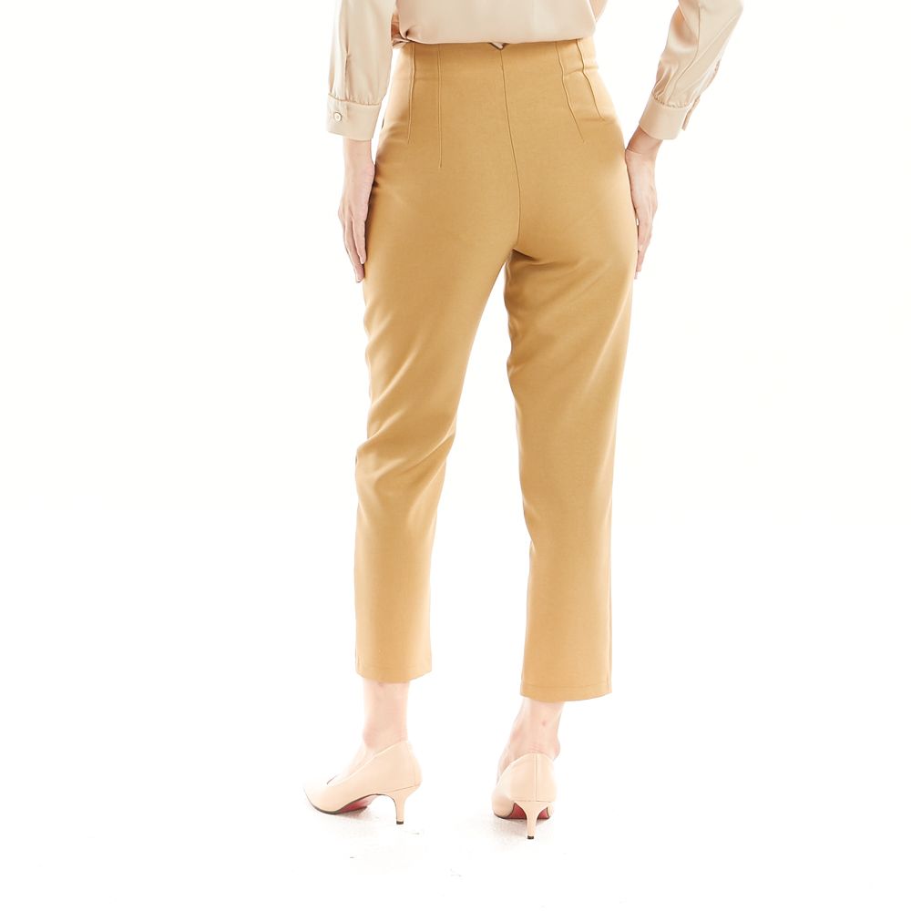 MESTYLE กางเกงขายาวแต่งดีเทล สีน้ำตาล ไซซ์ L