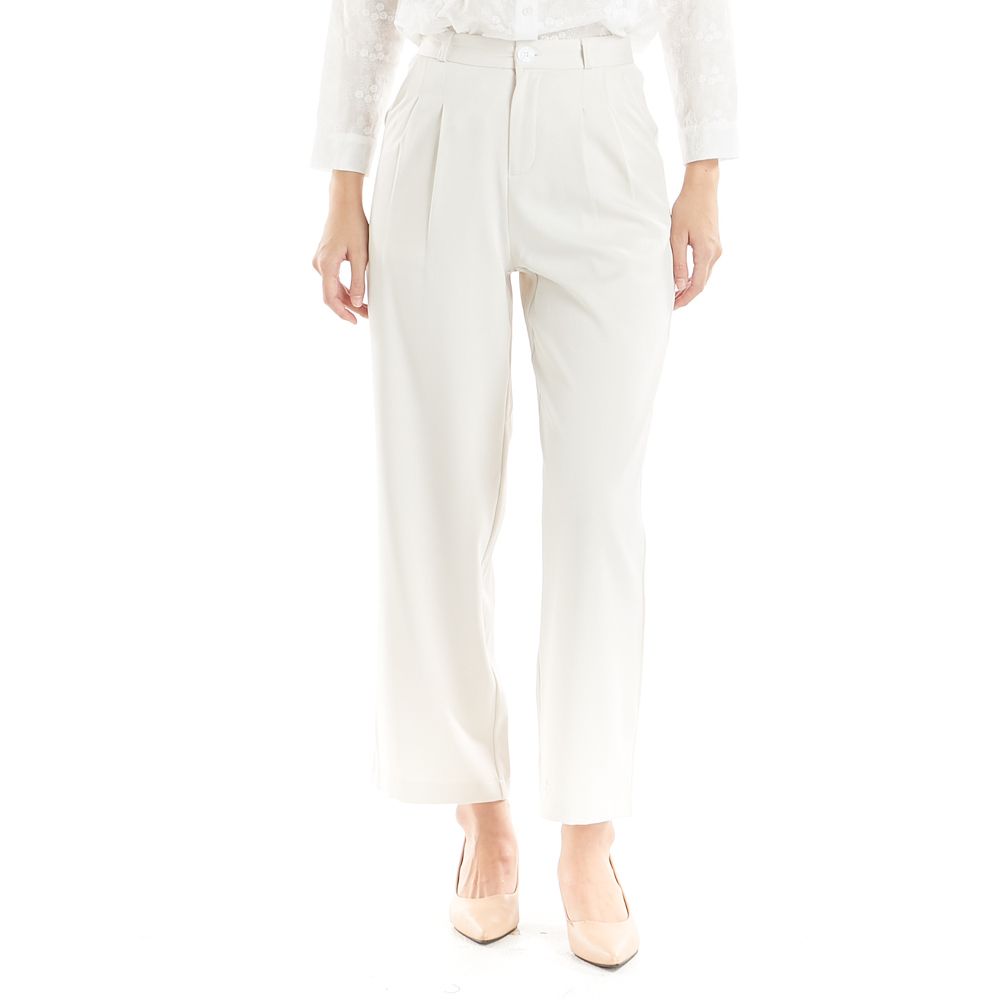 MESTYLE PANTS WITH DETAIL BEIGE SIZE L