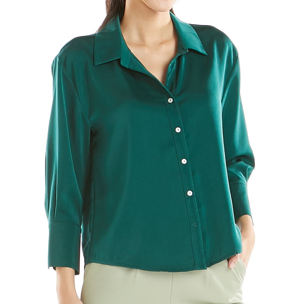 MESTYLE BLOUSE WITH DETAIL GREEN SIZE L
