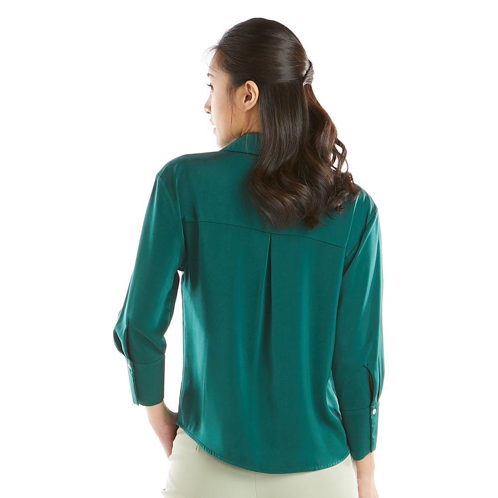 MESTYLE BLOUSE WITH DETAIL GREEN SIZE L