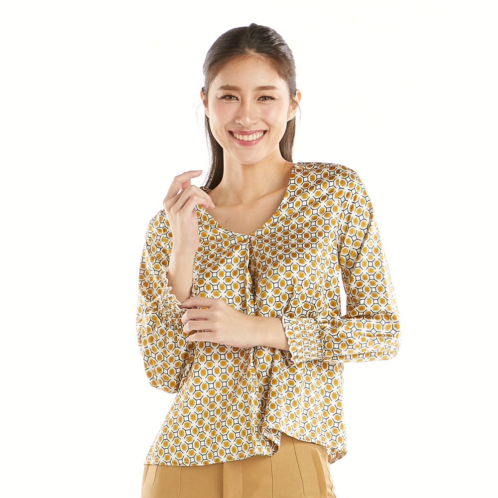 ME STYLE เสื้อพิมพ์ลาย น้ำตาล M