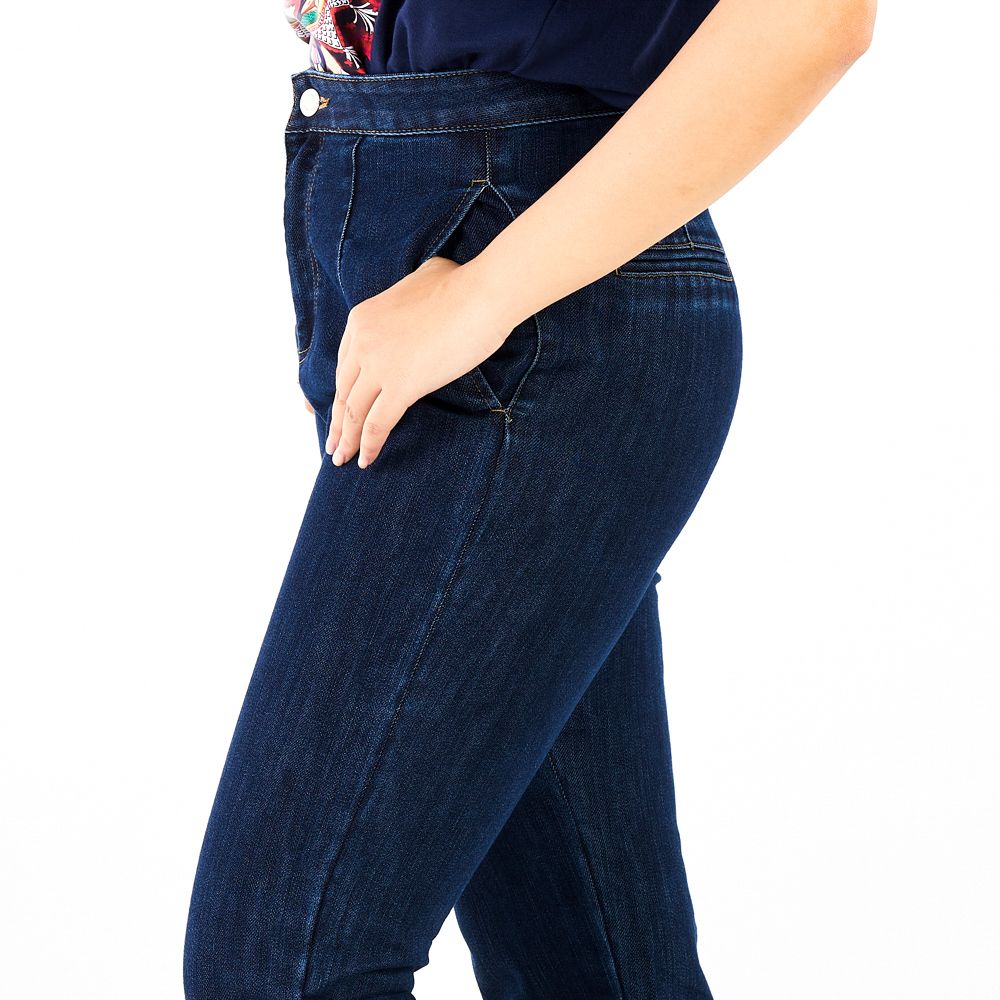 MESTYLE HIGH WAIST DENIM PANTS DARK BLUE SIZE XL