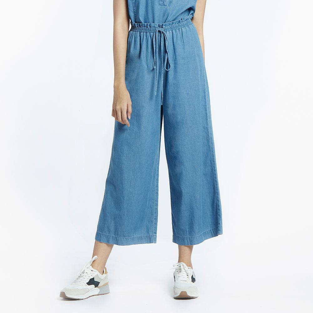 MESTYLE DENIM WIDE LEG PANTS LIGHT BLUE SIZE L