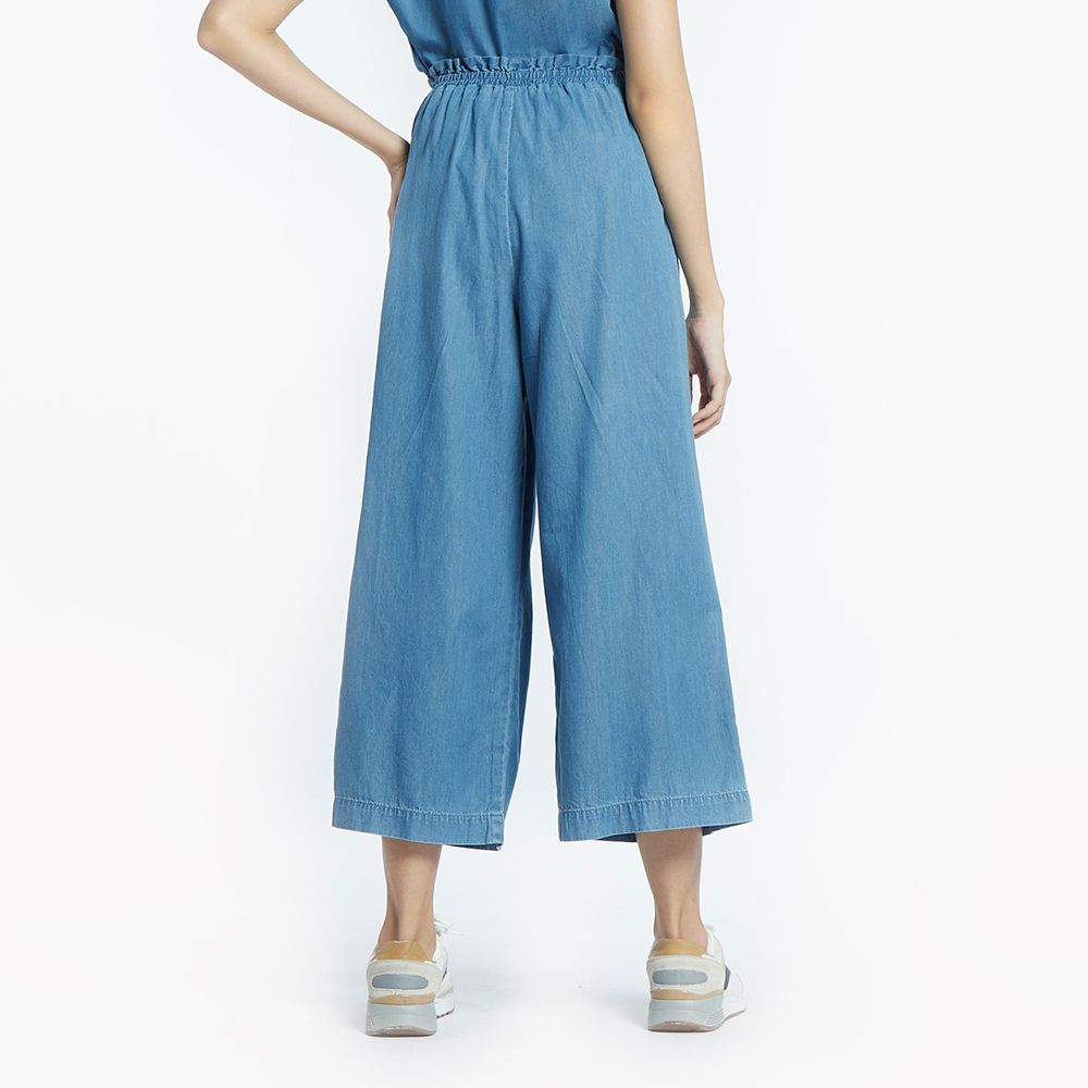 MESTYLE DENIM WIDE LEG PANTS LIGHT BLUE SIZE L