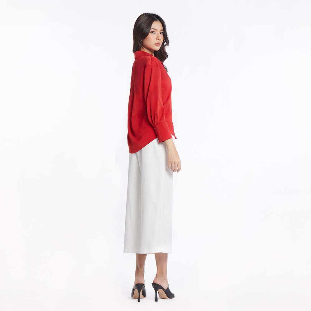 MESTYLE BLOUSE W-DETAIL RED SIZE L