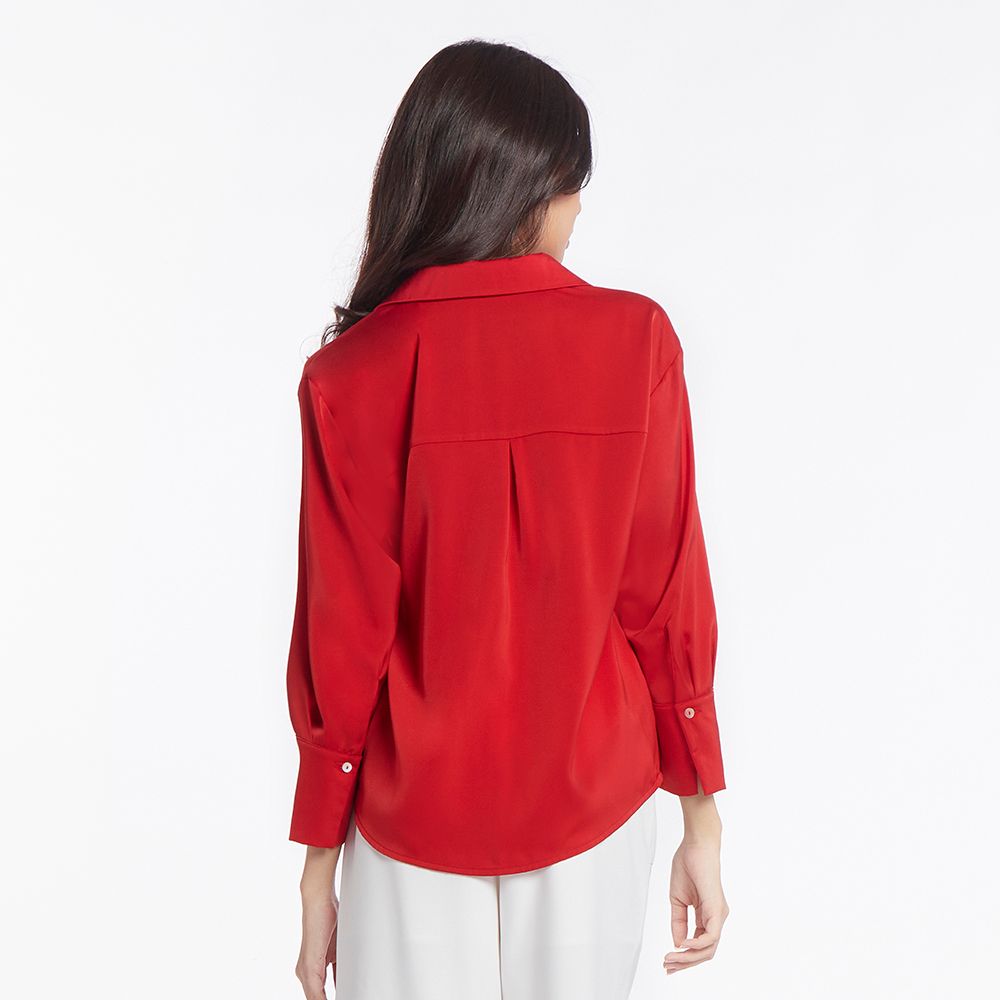 MESTYLE BLOUSE W-DETAIL RED SIZE L