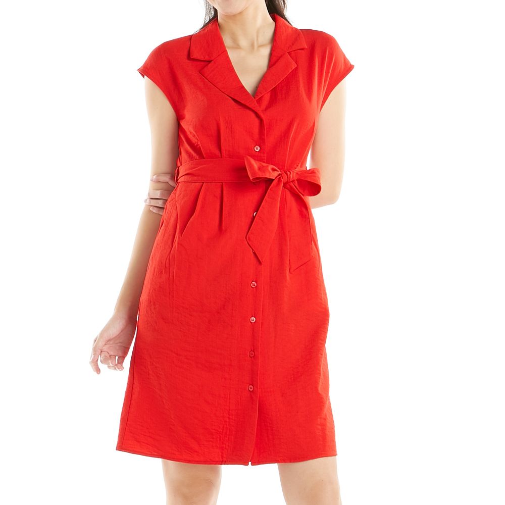 ME STYLE DRESS WITH DETAIL RED M