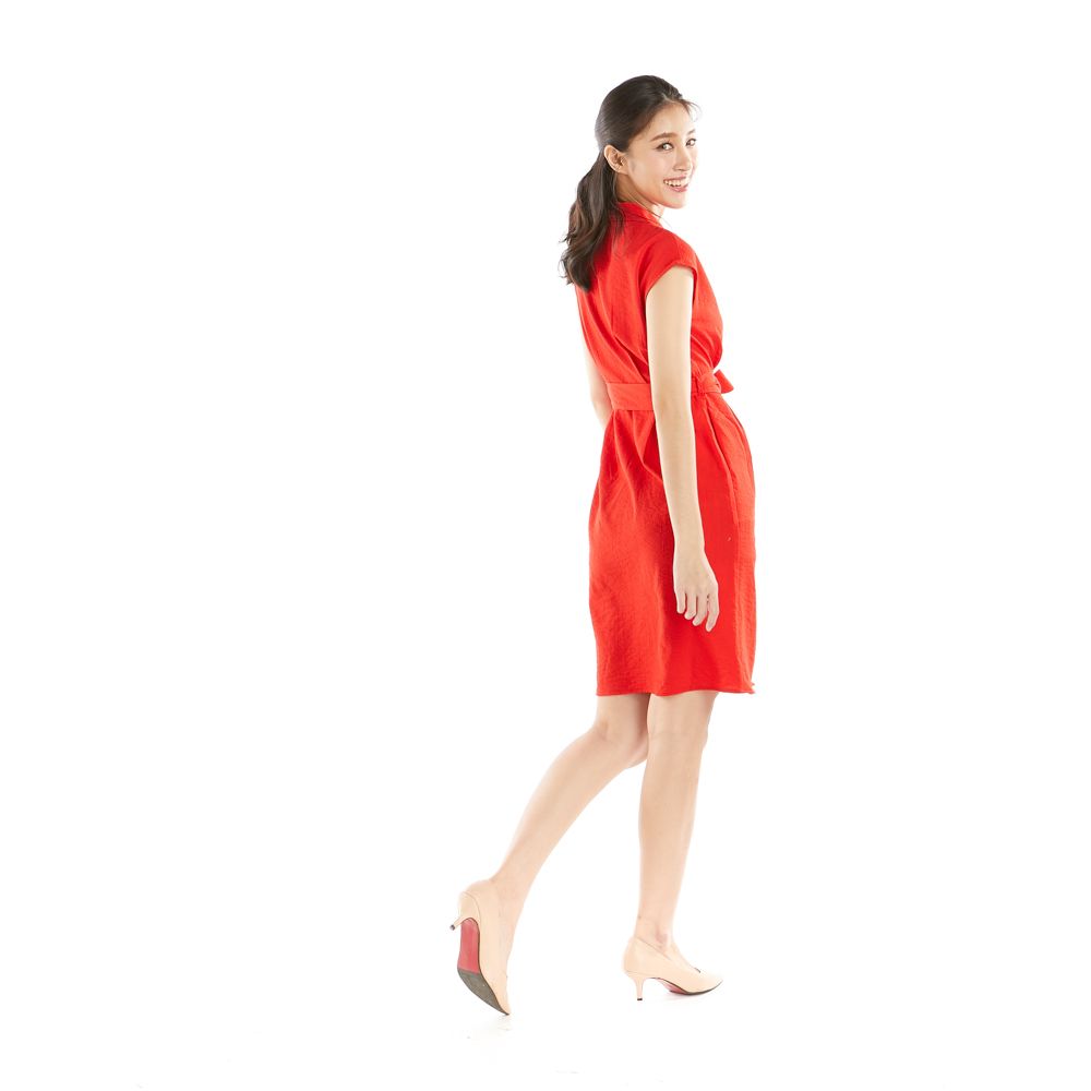 ME STYLE DRESS WITH DETAIL RED XL