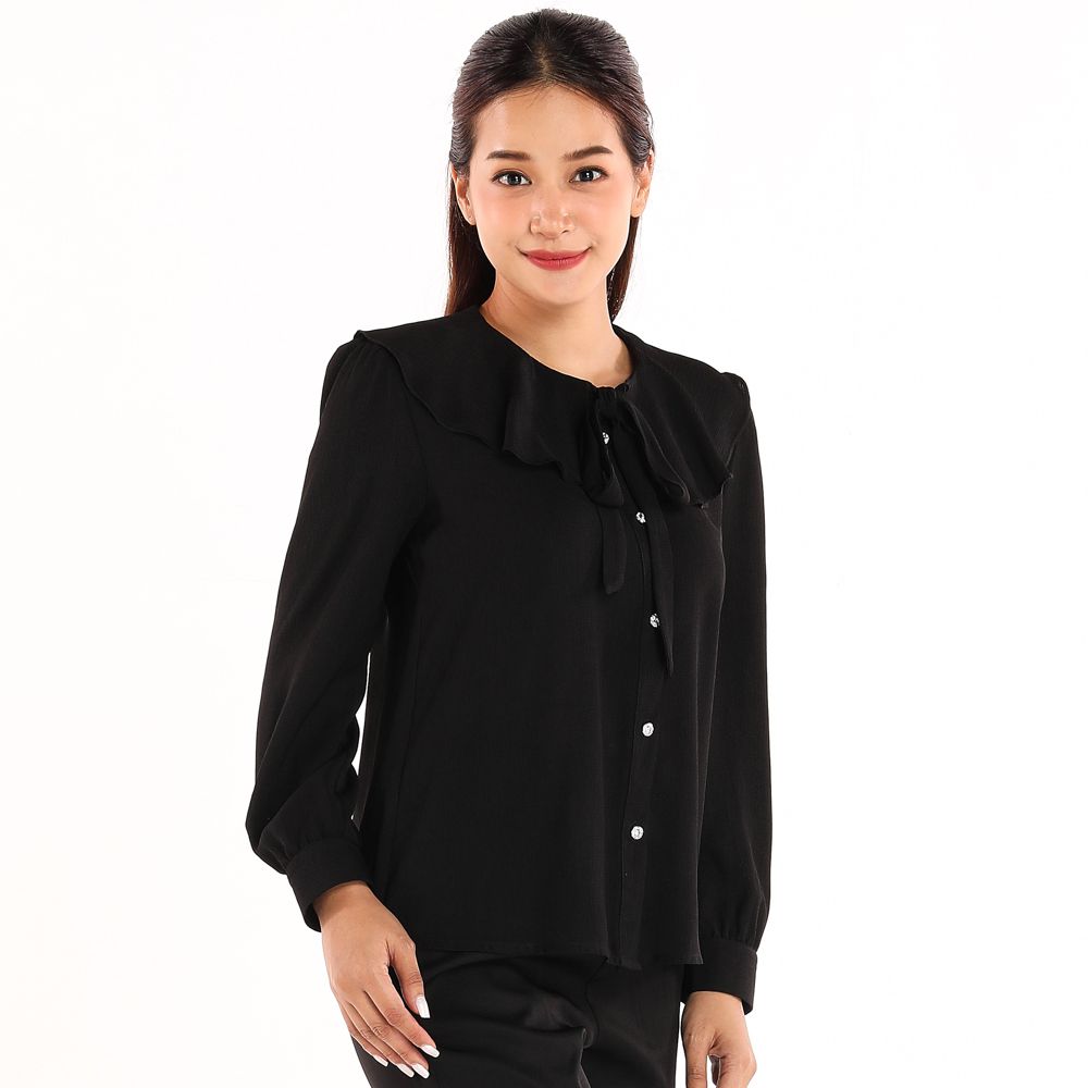 ME STYLE BLOUSE WITH DETAIL BLACK XL