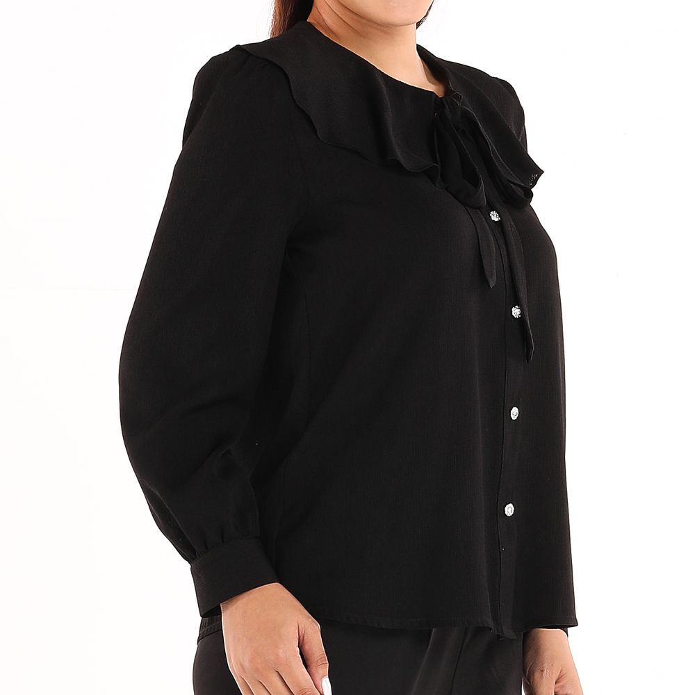 ME STYLE BLOUSE WITH DETAIL BLACK XL