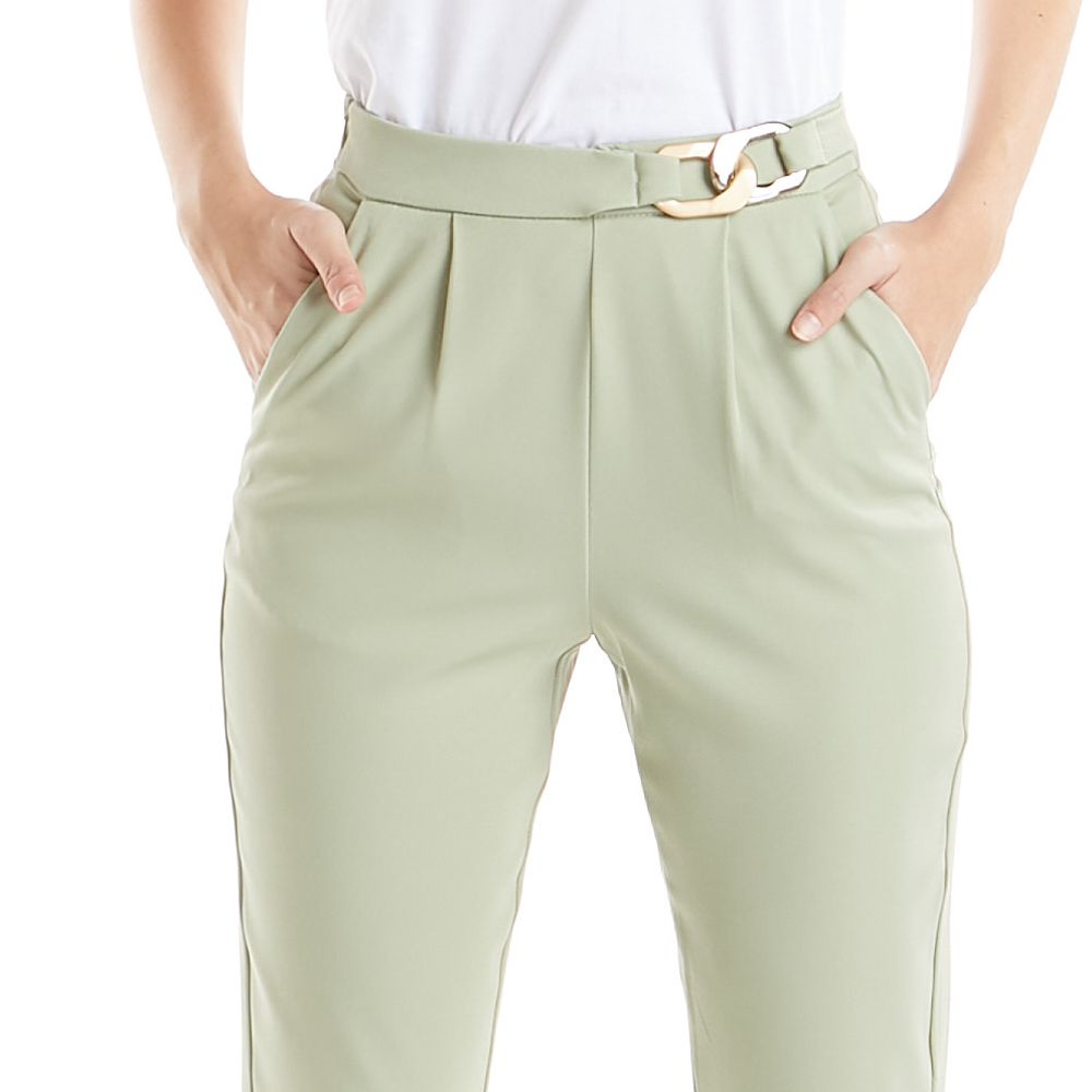 ME STYLE กางเกงขายาวแต่งดีเทล เขียว XL