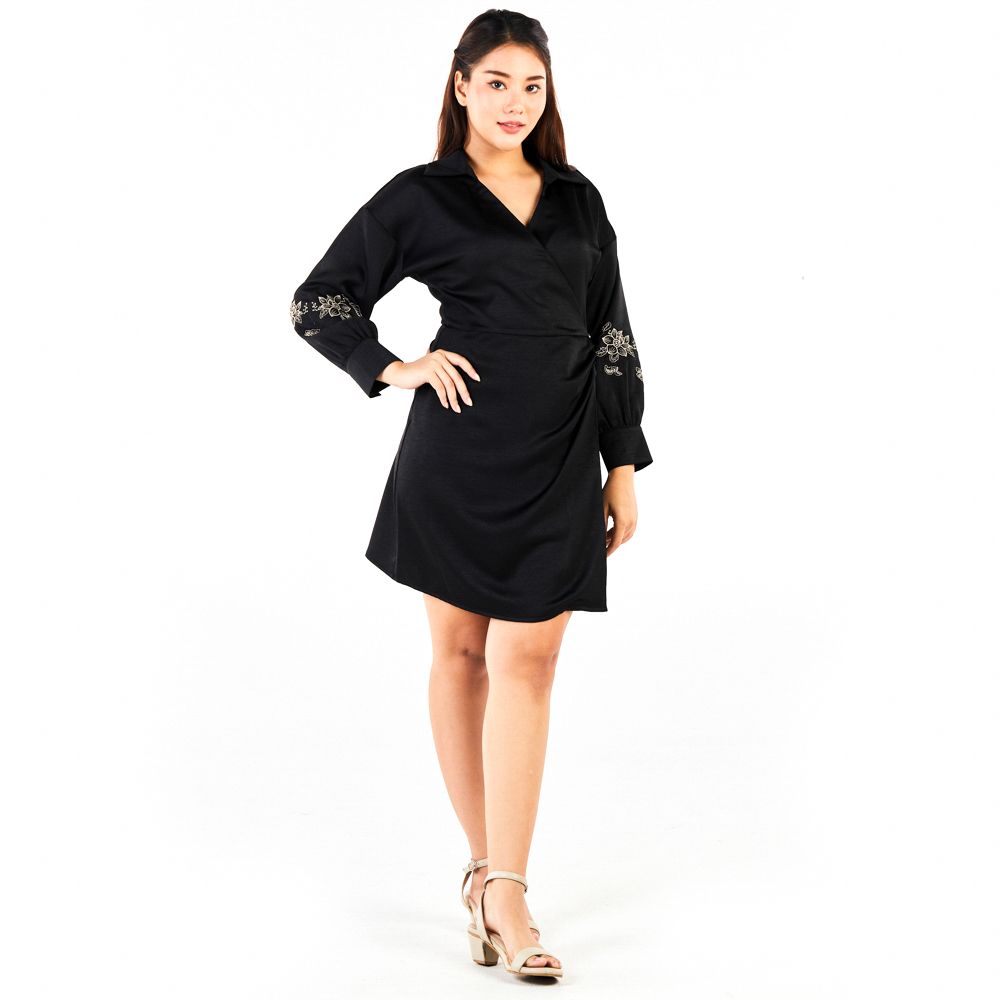 MESTYLE DRESS WITH DETAIL BLACK SIZE S