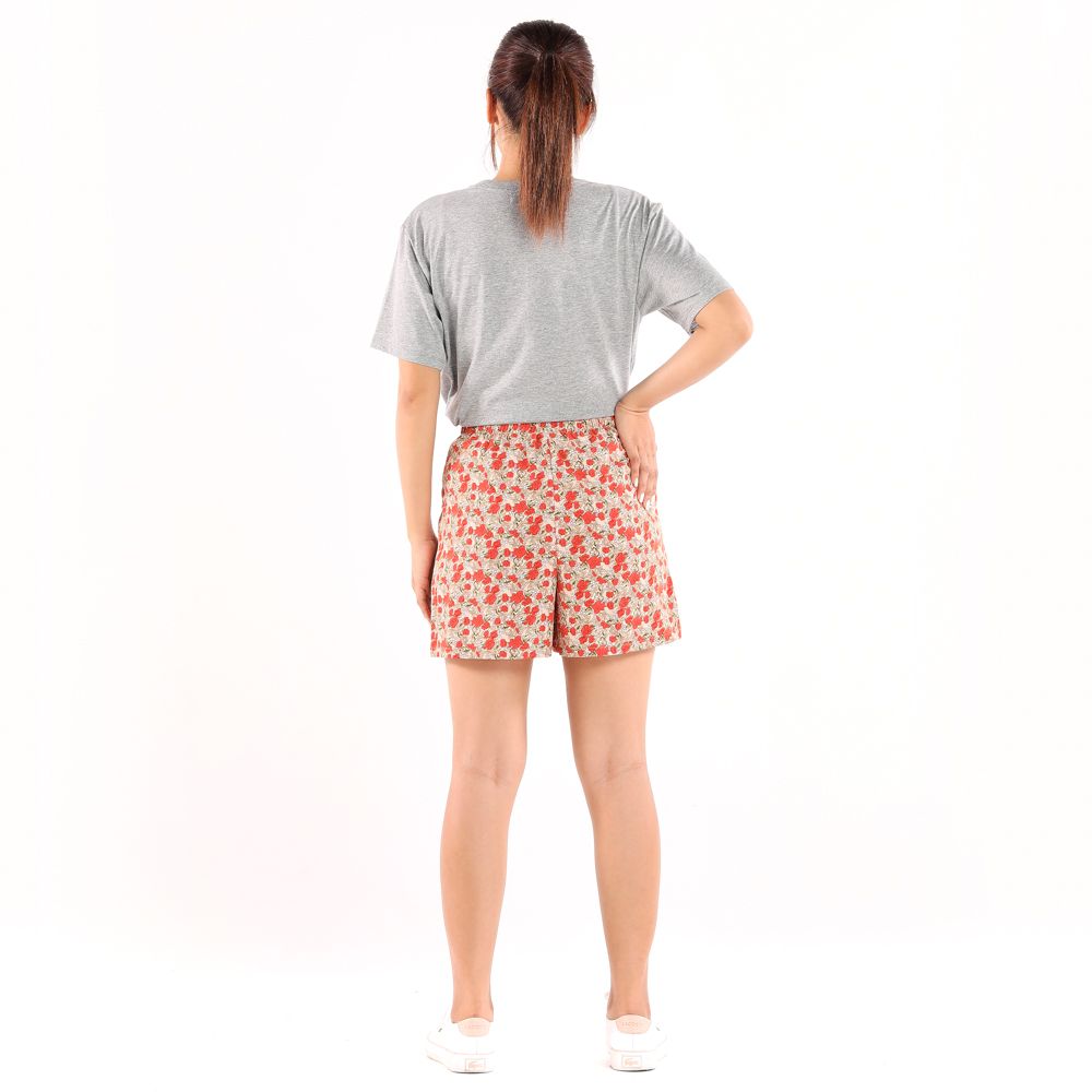 ME STYLE กางเกงขาสั้นพิมพ์ลาย ส้ม XL