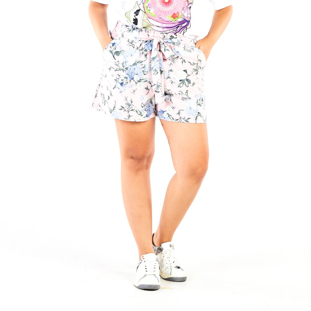 MESTYLE กางเกงขาสั้นพิมพ์ลาย สีชมพู ไซซ์ L