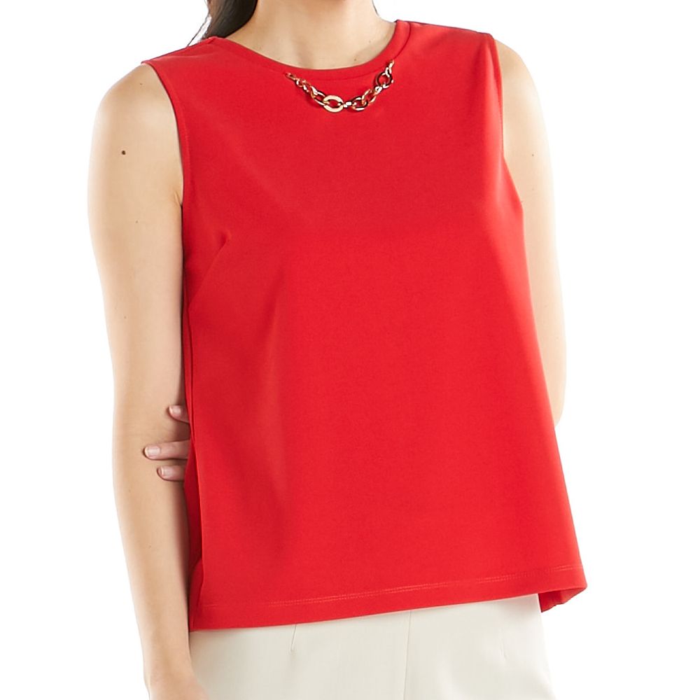 ME STYLE BLOUSE WITH DETAIL RED M