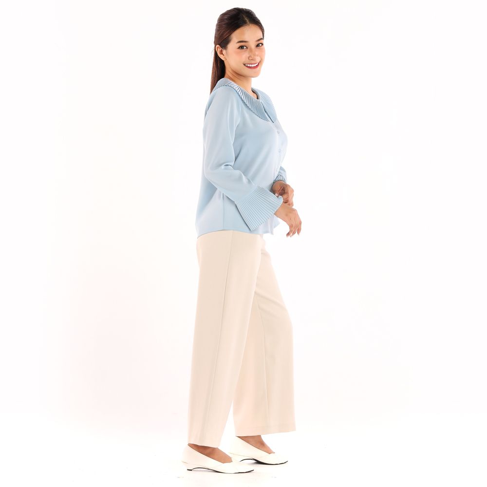 MESTYLE PANTS WITH DETAIL BEIGE SIZE S