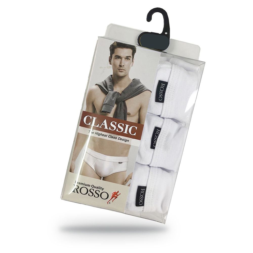 ROSSO กางเกงในชายแพ็ค 3 สีขาว L