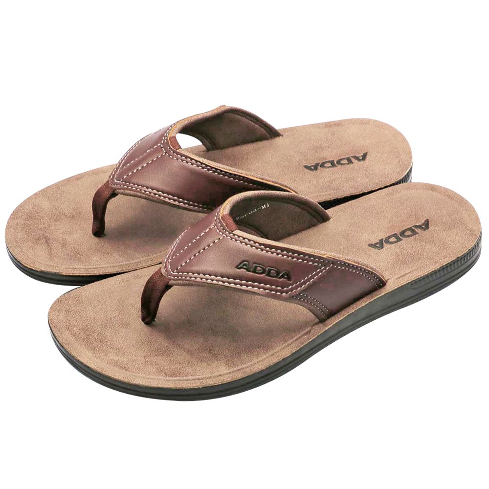 ADDA รองเท้าแตะชาย แบบสวมสีน้ำตาล ไซส์ 40