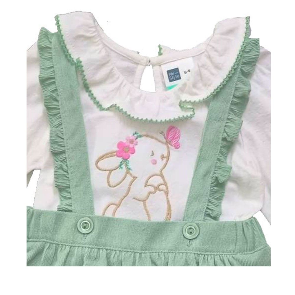 DUNGAREES WITH TOP HOMMY GREEN 6-9 MOTH